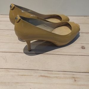 Beautiful beige open toe shoes by Michelle Kors